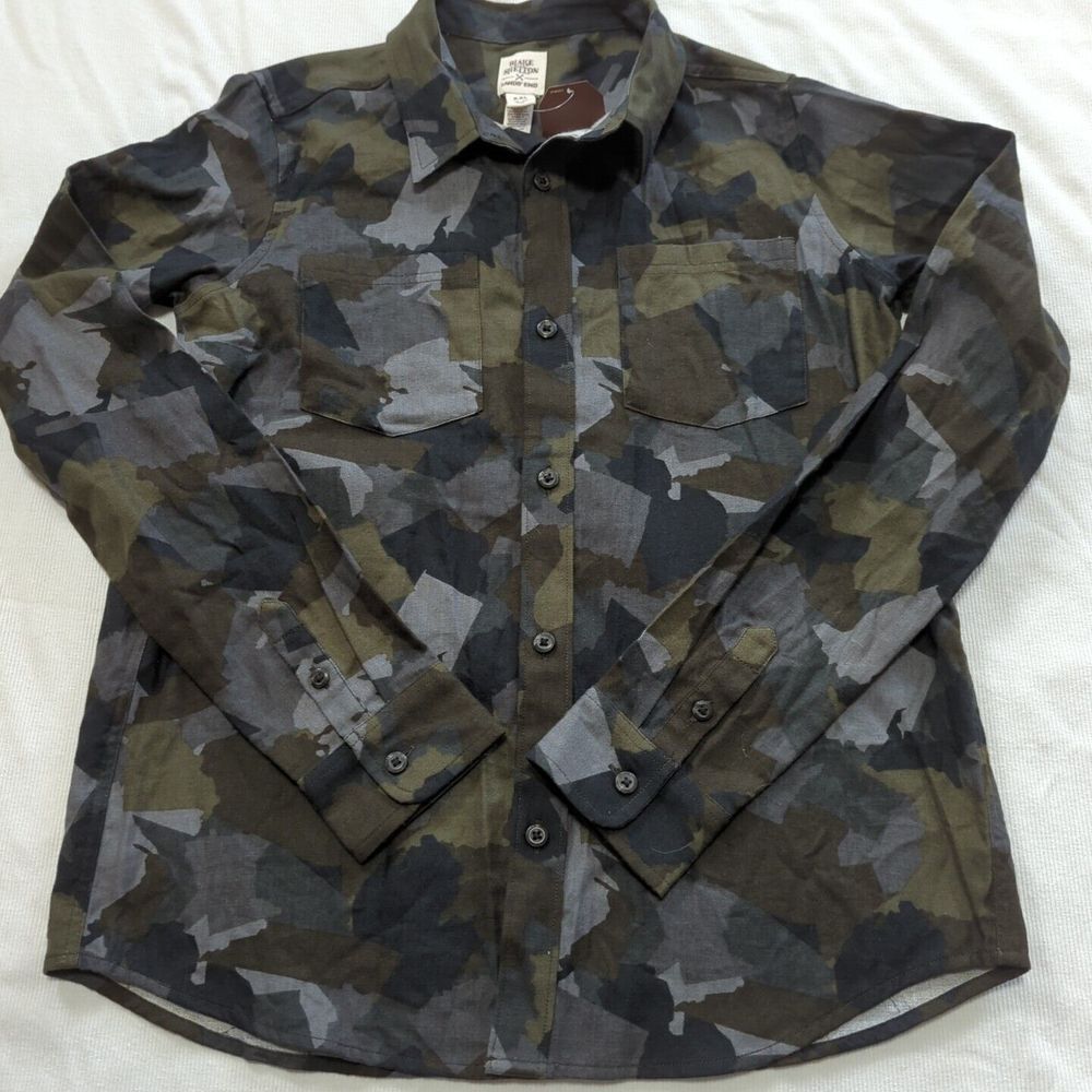 Blake Shelton x Lands' End Flannel Shirt Boys XXL 18/20Camo Button Down‎ NWT 570